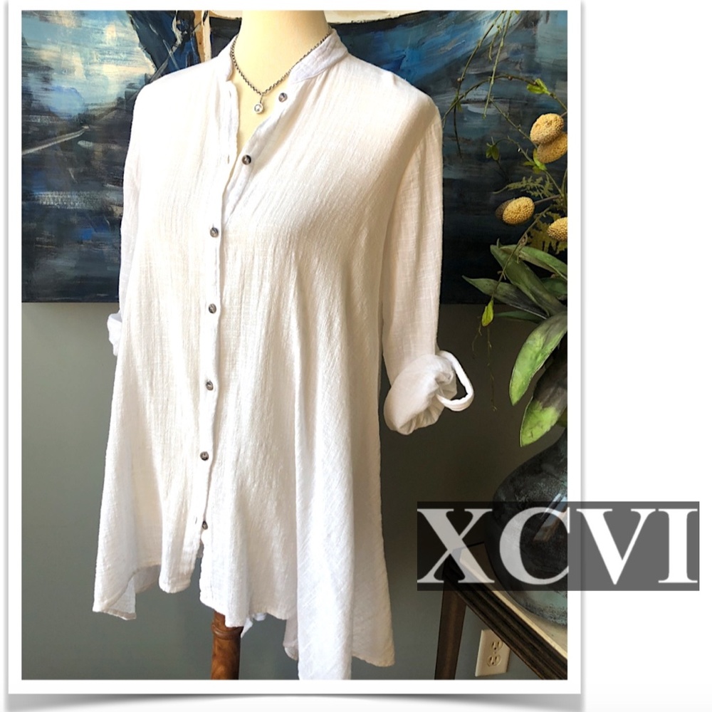 White Cotton XCVI WearablesTherese Tunic S NWT